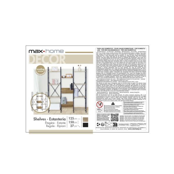 Regal Max Home Stahl Melamine Spanplatte 125 x 150 x 27 cm – Bild 7