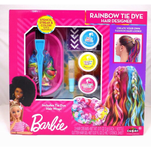 Friseur Set Barbie Rainbow Tie 15,5 x 10,5 x 2,5 cm Haar mit Strähnchen Bunt – Bild 8