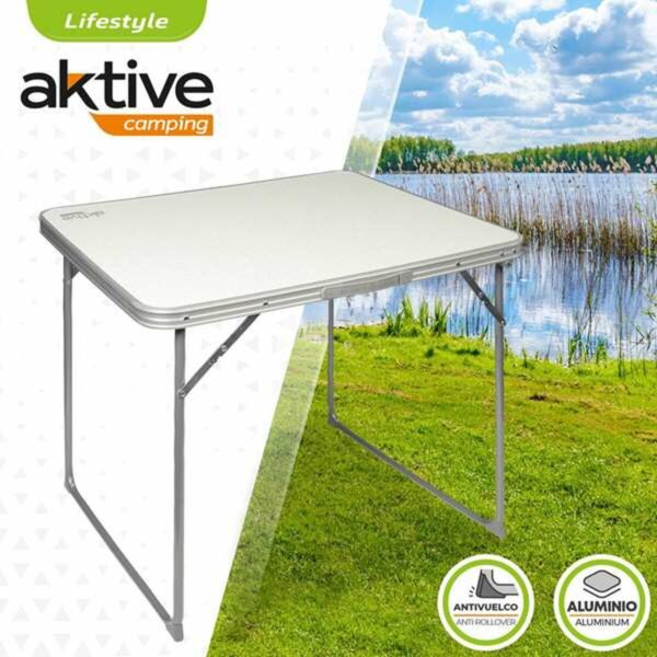 Table Klapptisch Aktive Weiß Stahl Holz MDF 80 x 60 x 70 cm – Bild 2