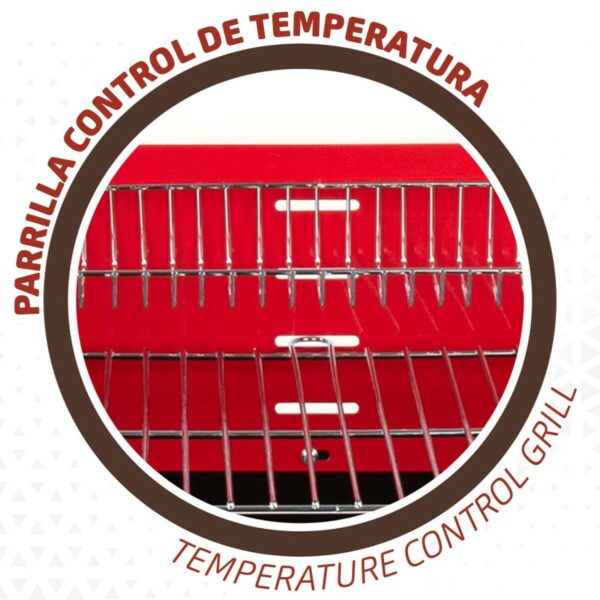 Holzkohlegrill mit Rädern Aktive Stahl Kunststoff Emailliertes Metall 66 x 85 x 44 cm Rot – Bild 4