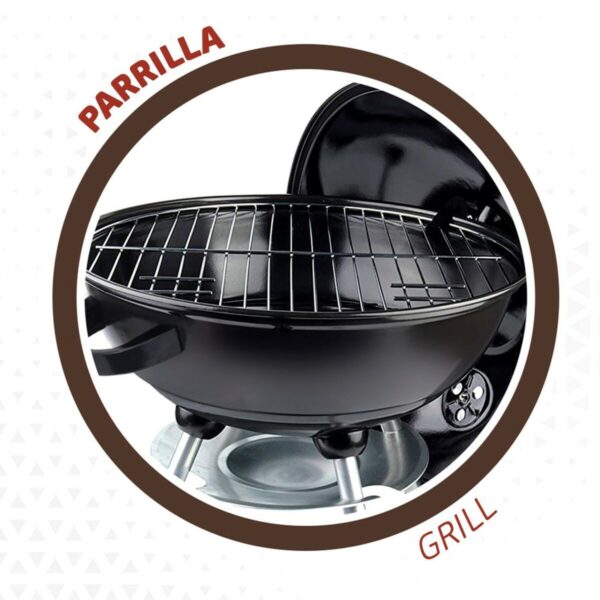 Holzkohlegrill mit Rädern Aktive Emailliertes Metall 46 x 89 x 46 cm Schwarz – Bild 2