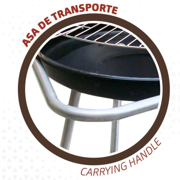 Holzkohlegrill mit Rädern Aktive Emailliertes Metall 51 x 82 x 51 cm Schwarz – Bild 3