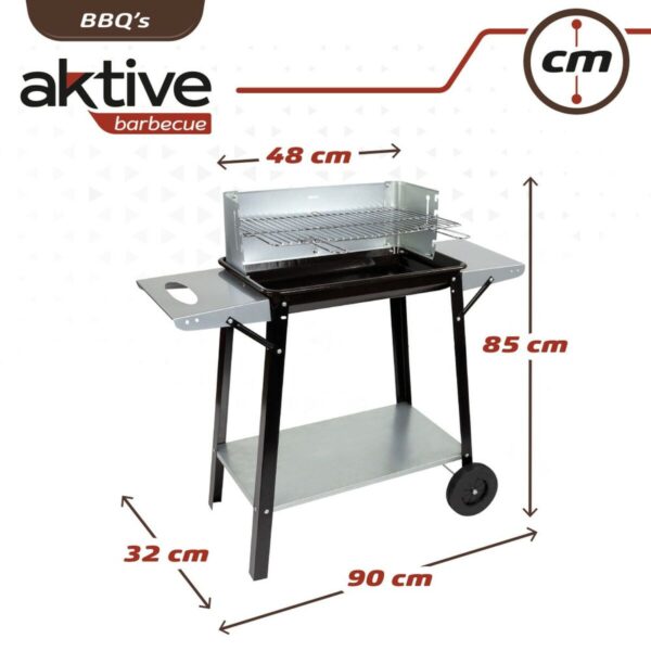 Holzkohlegrill mit Rädern Aktive Emailliertes Metall 90 x 85 x 32 cm Schwarz – Bild 5