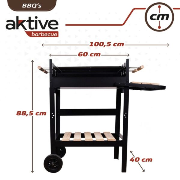Holzkohlegrill mit Rädern Aktive Emailliertes Metall 100,5 x 88,5 x 40 cm Schwarz – Bild 5