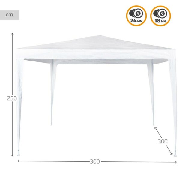 Gartenlaube Aktive 300 x 250 x 300 cm Weiß Kunststoff – Bild 3