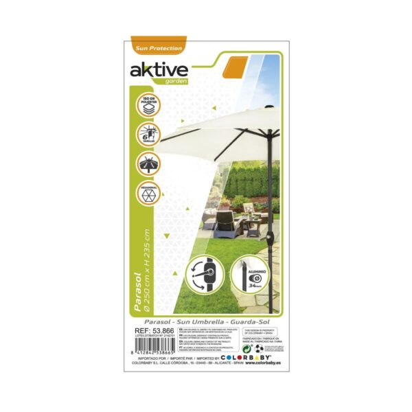 Solskærm Aktive 250 x 235 x 250 cm Aluminium Creme – Bild 3