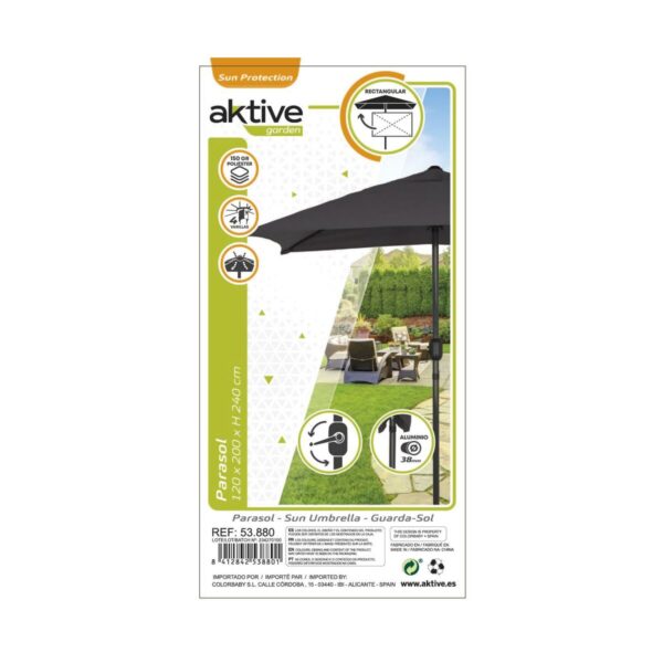 Solskærm Aktive 200 x 235 x 120 cm Anthrazit Aluminium – Bild 3