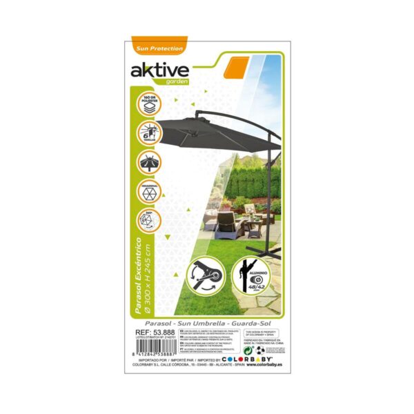 Solskærm Aktive Grau 300 x 247 x 300 cm Aluminium Ø 300 cm – Bild 3