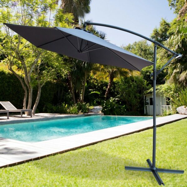 Solskærm Aktive Grau 300 x 247 x 300 cm Aluminium Ø 300 cm – Bild 2