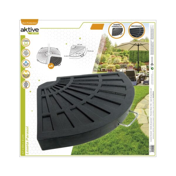 Fuß für Sonnenschirm Aktive Schwarz Aluminium Polyesterharz 47 x 4 x 64 cm 1 Stücke – Bild 2