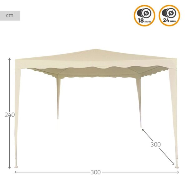 Gartenlaube Aktive 300 x 240 x 300 cm Metall Polyester Creme – Bild 3