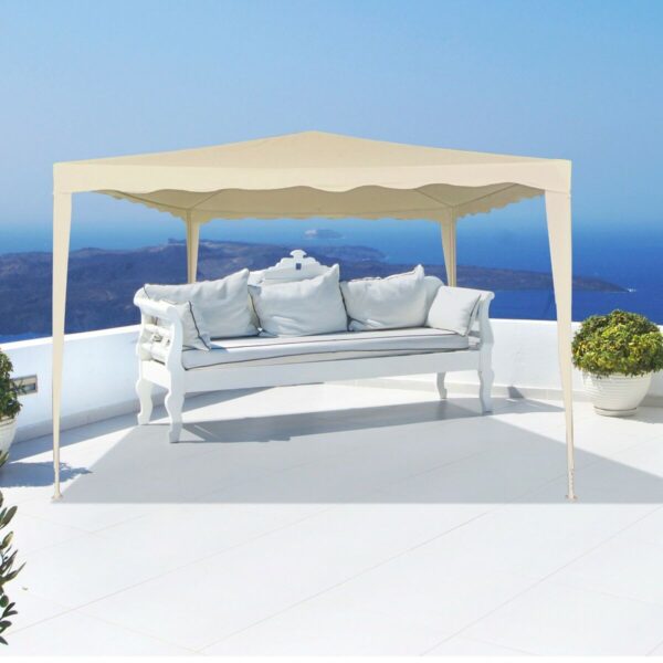 Gartenlaube Aktive 300 x 240 x 300 cm Metall Polyester Creme – Bild 4
