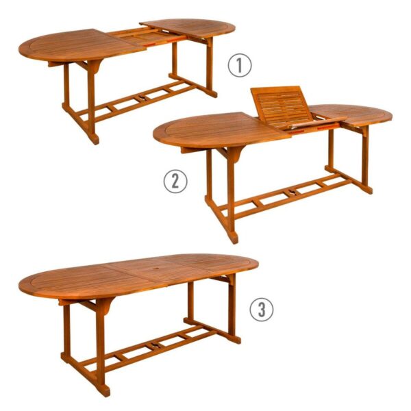 Asuziehbarer Tisch Aktive 200 x 74 x 90 cm Akazienholz – Bild 2