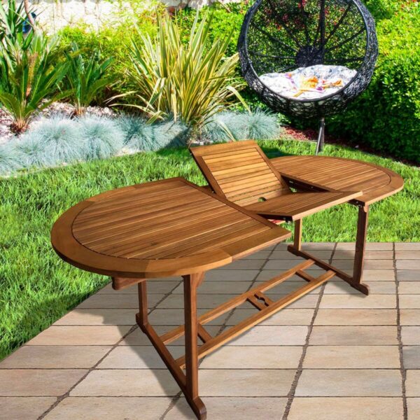 Asuziehbarer Tisch Aktive 200 x 74 x 90 cm Akazienholz – Bild 4