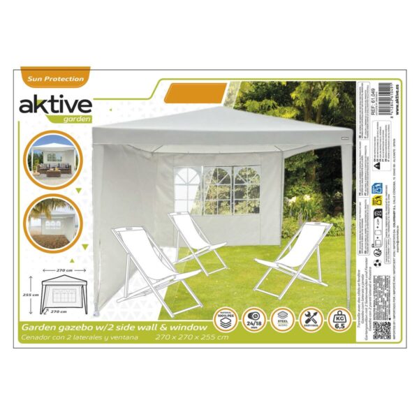 Gartenlaube Aktive 270 x 255 x 270 cm Stahl Creme – Bild 5