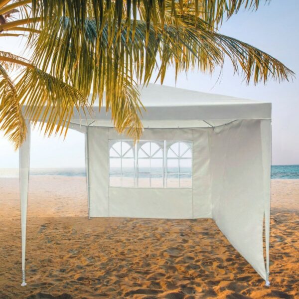 Gartenlaube Aktive 270 x 255 x 270 cm Stahl Creme – Bild 2