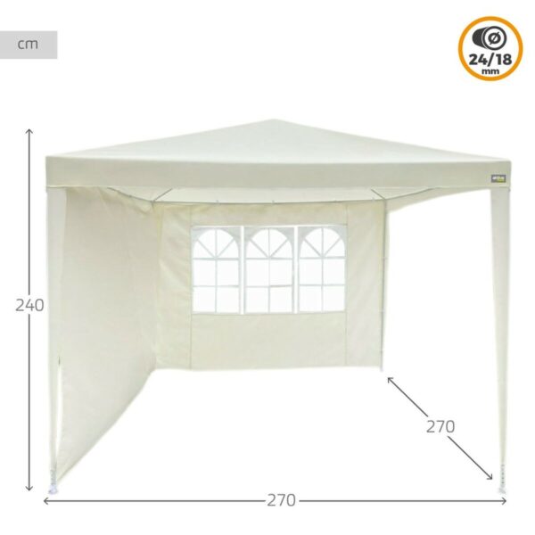 Gartenlaube Aktive 270 x 255 x 270 cm Stahl Creme – Bild 3
