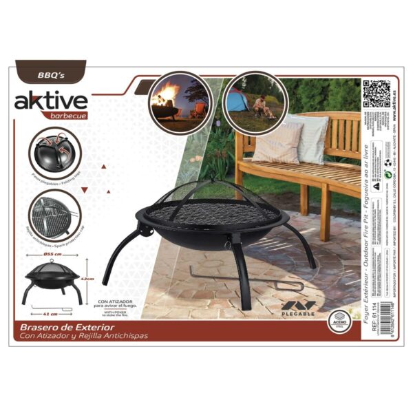 Feuerschale Aktive rund Außenbereich Garten 55 x 42 x 55 cm – Bild 7
