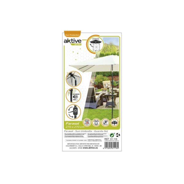 Solskærm Aktive 270 x 259 x 270 cm Stahl Aluminium Creme – Bild 3