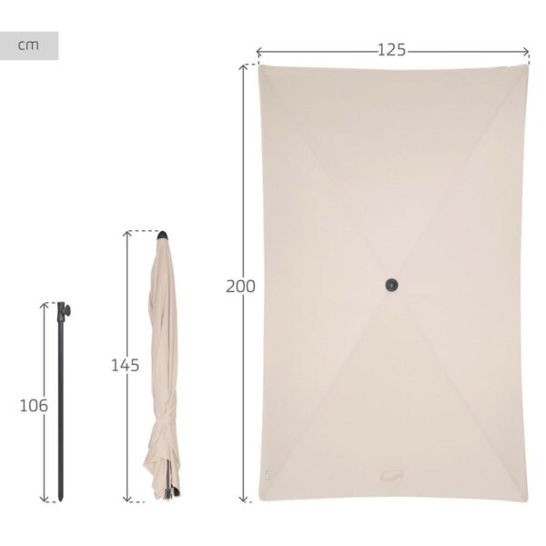 Solskærm Aktive Creme Stahl 200 x 230 x 125 cm – Bild 4