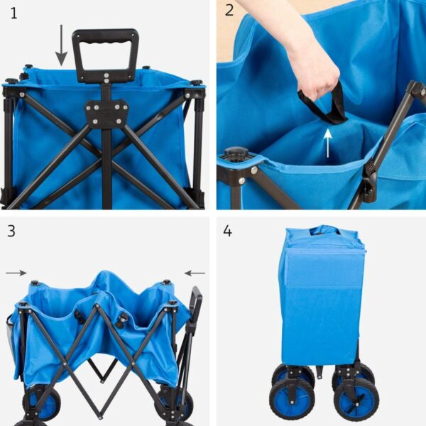 Mehrzweckwagen Aktive Blau Schwarz Polyester PVC Stahl 88 x 108 x 47 cm Biegsam Strand – Bild 7