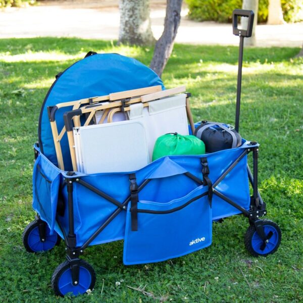 Mehrzweckwagen Aktive Blau Schwarz Polyester PVC Stahl 88 x 108 x 47 cm Biegsam Strand – Bild 8