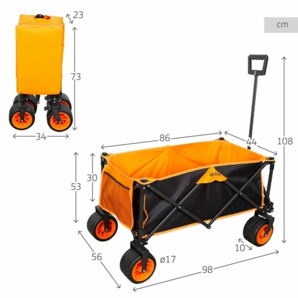 Mehrzweckwagen Aktive Orange Polyester PVC Stahl 86 x 108 x 44 cm Biegsam Strand – Bild 4
