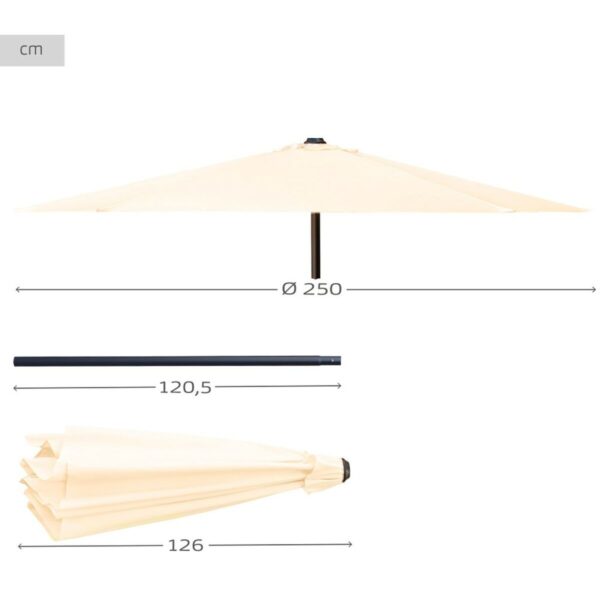 Sonnenschirm Aktive D250 Creme Ø 250 cm – Bild 4