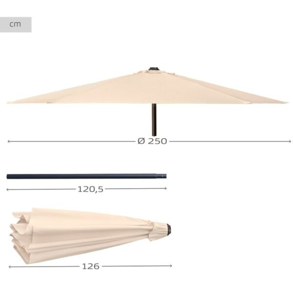 Solskærm Aktive Beige Ø 250 cm – Bild 4