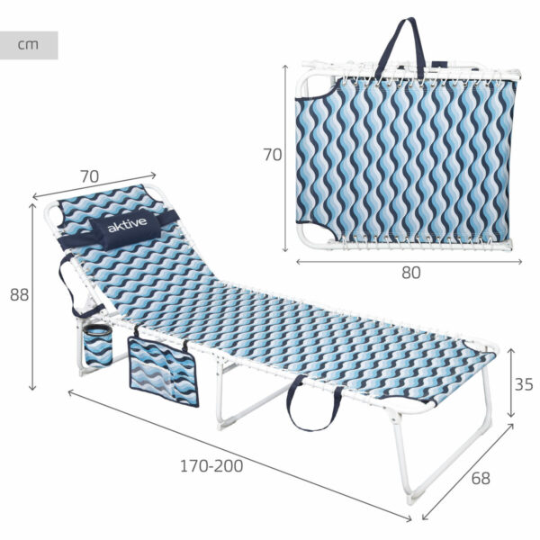 Hängematte Aktive Blau Stahl 200 x 88 x 70 cm – Bild 6