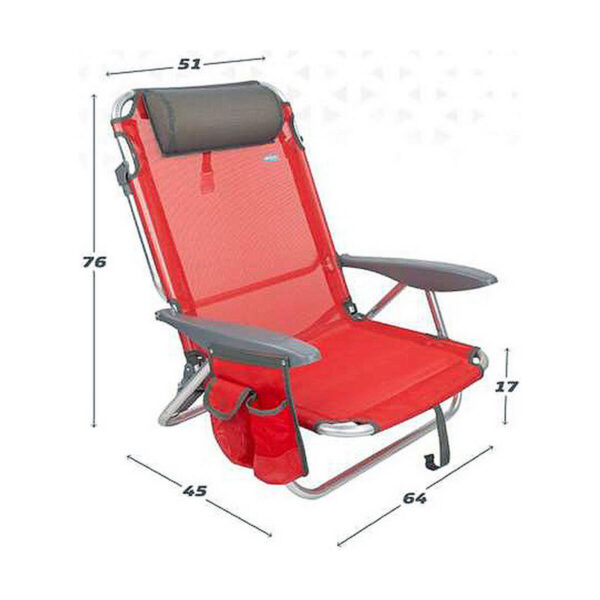 Strandstuhl Aktive Rot 51 x 45 x 76 cm – Bild 3
