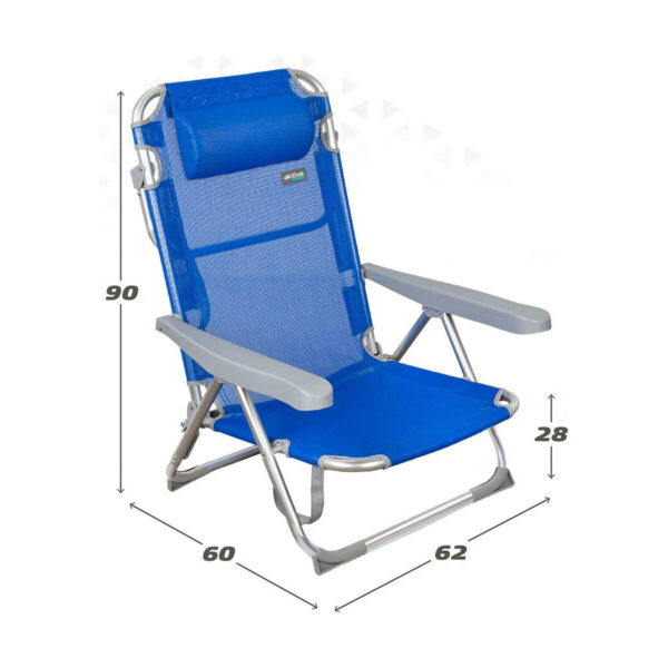 Strandstuhl Colorbaby 48 x 60 x 90 cm Blau – Bild 3