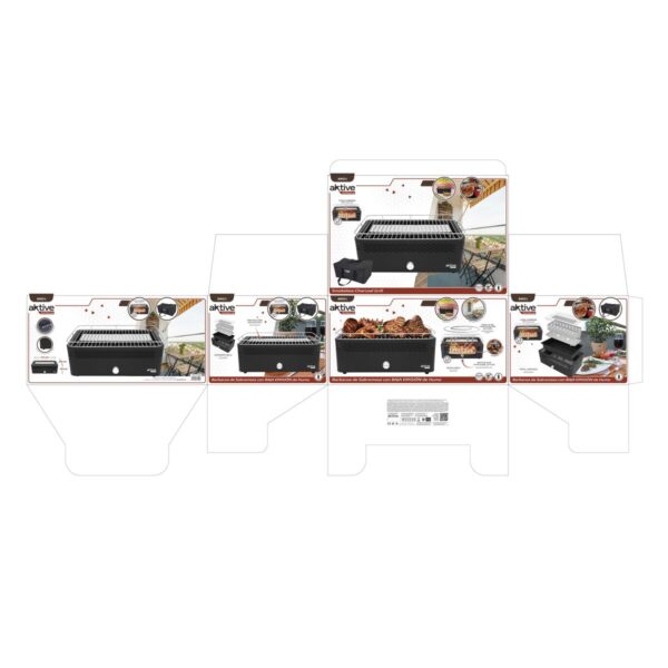 Tragbarer rauchfreier Holzkohlegrill Aktive Edelstahl Eisen 45 x 19 x 28 cm – Bild 3