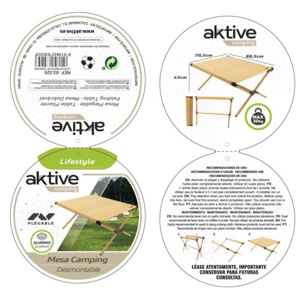 Table Klapptisch Aktive Glamping Sabana Aluminium Erde 88,5 x 43 x 70,5 cm – Bild 8