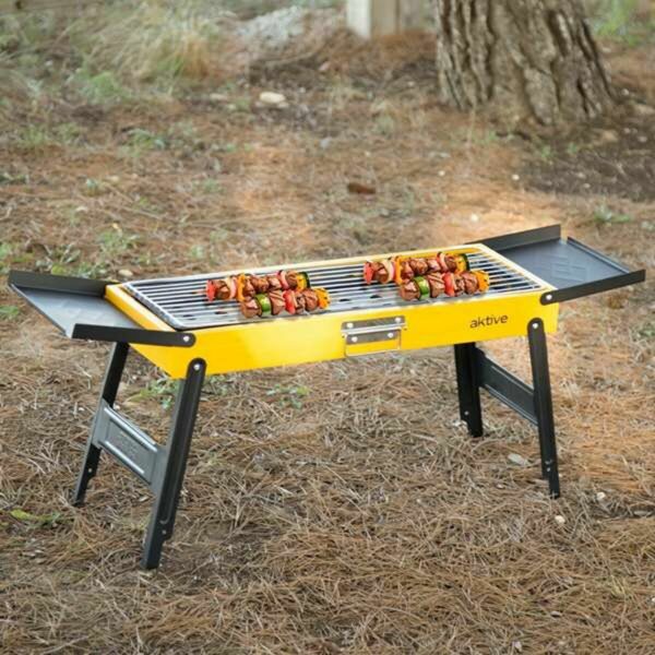 Grill Tragbarer Aktive Stahl 89 x 32 x 22 cm Gelb – Bild 2