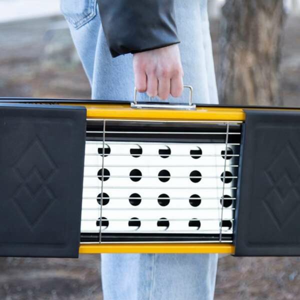 Grill Tragbarer Aktive Stahl 89 x 32 x 22 cm Gelb – Bild 5