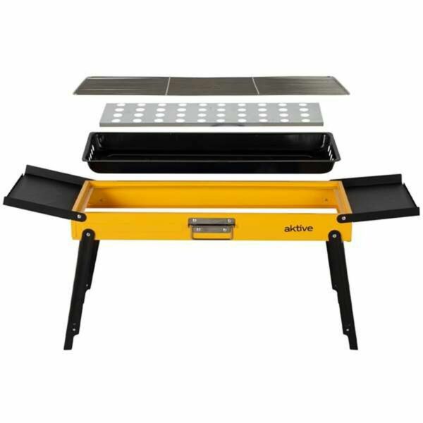 Grill Tragbarer Aktive Stahl 89 x 32 x 22 cm Gelb – Bild 8