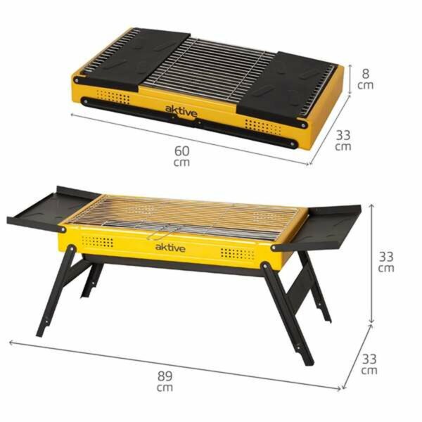 Grill Tragbarer Aktive Stahl 89 x 33 x 33 cm Gelb – Bild 7