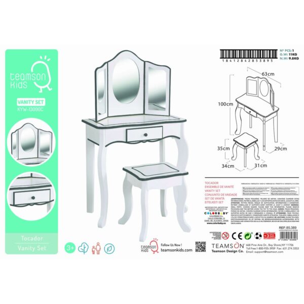 Schminktisch mit Sitzbank Woomax Weiß Spielzeug 61 x 100 x 29 cm – Bild 2