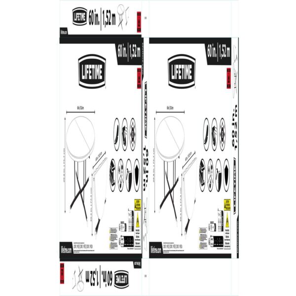 Beistelltisch Lifetime Weiß 152 x 75,5 x 152 cm Stahl Kunststoff – Bild 4