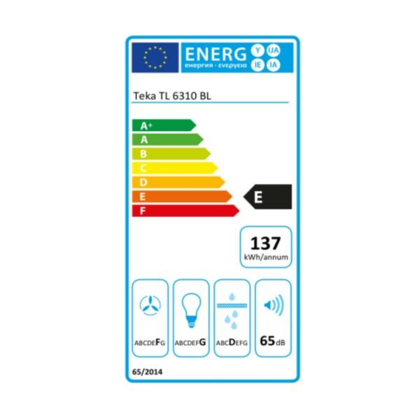 Konventioneller Rauchfang Teka 8421152145999 60 cm 332 m3/h 65 dB 231W Schwarz – Bild 2