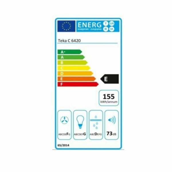 Konventioneller Rauchfang Teka 40465531 60 cm 375 m3/h 73 dB 316W Weiß Schwarz – Bild 3