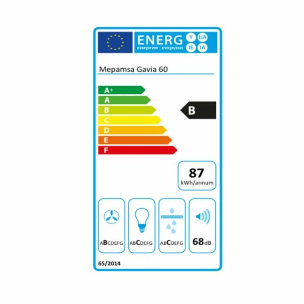 Konventioneller Rauchfang Mepamsa 3200528013 60 cm 740 m3/h 53 dB 250W Stahl B – Bild 3