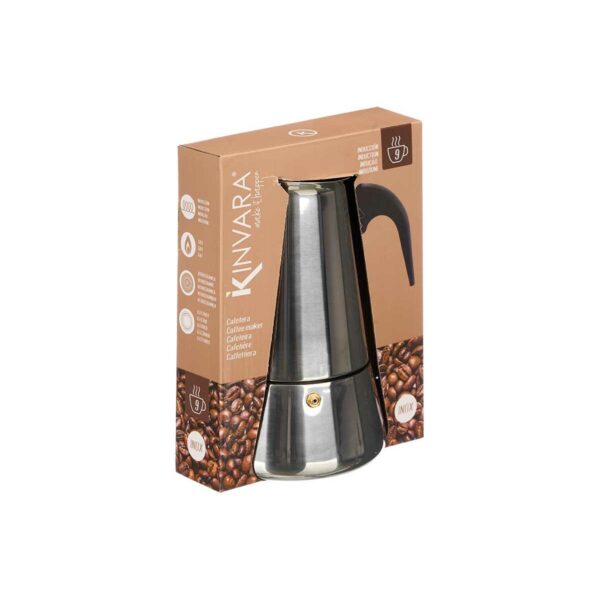 Italienische Kaffeemaschine Kinvara S12AA-9T Schwarz Silberfarben Stahl 9 Tassen – Bild 4
