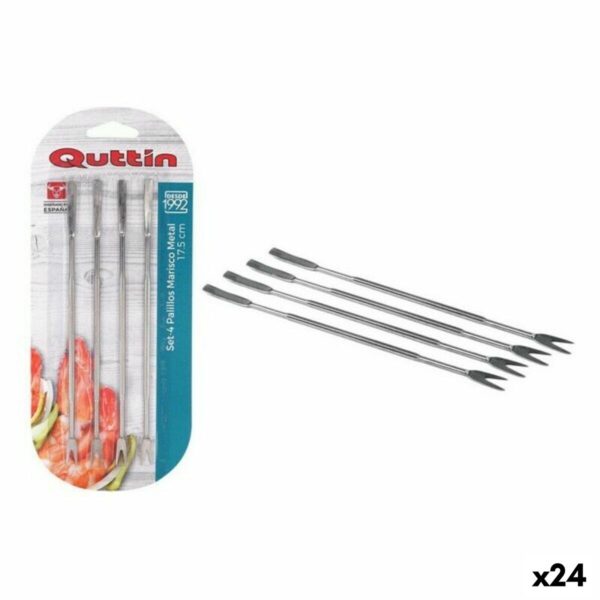 Stäbchen für Meeresfrüchte Quttin Metall 4 Stücke (4 pcs)
