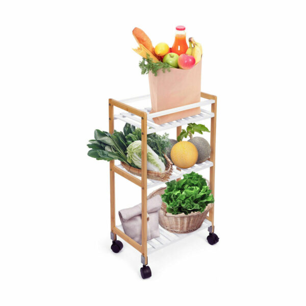 Gemüsewagen Confortime Weiß Bambus 40 x 25 x 70 cm (2 Stück) – Bild 3