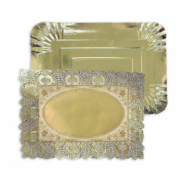 Tablett für Snacks Algon Gold rechteckig 23 x 29,5 x 1 cm (48 Stück) – Bild 2