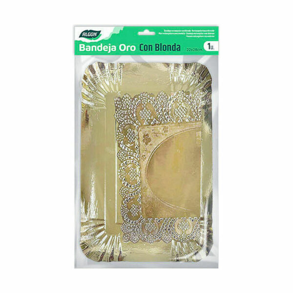Tablett für Snacks Algon Gold rechteckig 23 x 29,5 x 1 cm (48 Stück) – Bild 3