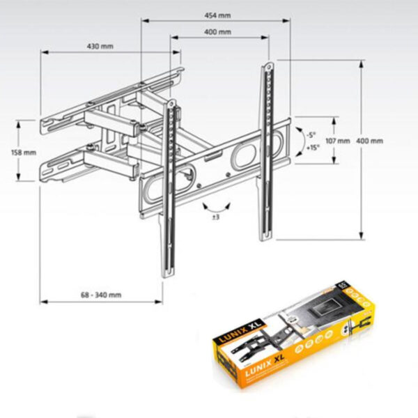 TV Wandhalterung mit Arm Axil AC0593E 26"-65" 30 Kg 26" 30 Kg – Bild 2