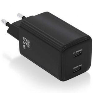 Wandladegerät Aisens ASCH-65W2P040-BK Schwarz Bunt 65 W (1 Stück)